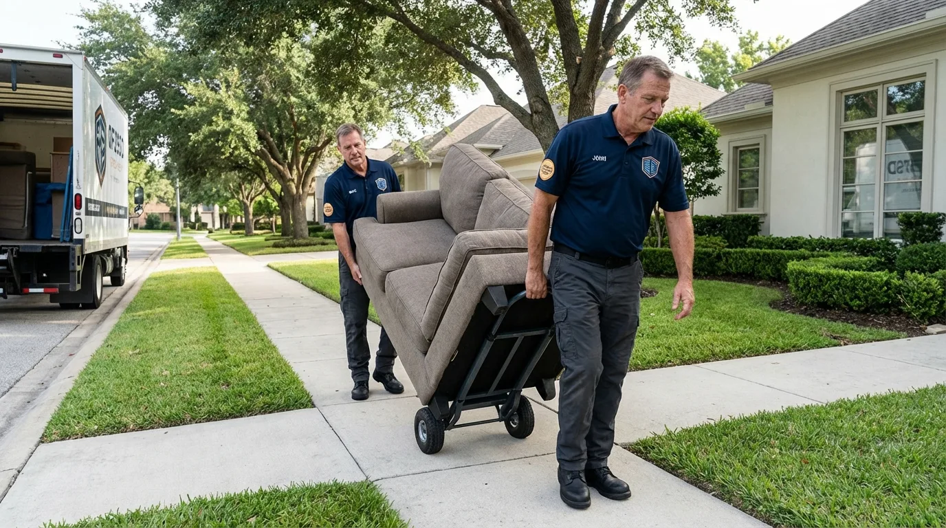 Local residential moving crew loading furniture in Huachuca City, AZ